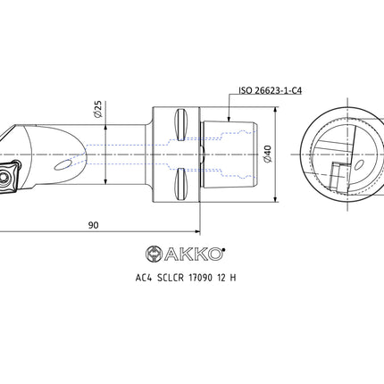 AKKO AC4 SCLCR 17090 12 H Monoblockhalter mit Polgygonschaft