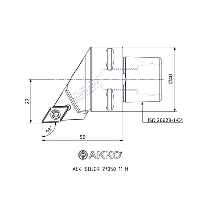 AKKO AC4 SDJCR 27050 11 H Monoblockhalter mit Polgygonschaft