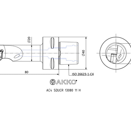 AKKO AC4 SDUCR 13080 11 H Monoblockhalter mit Polgygonschaft