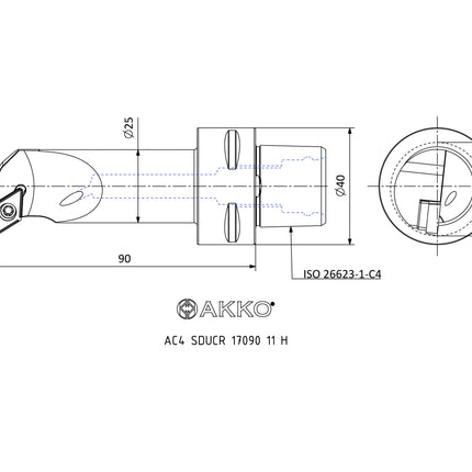 AKKO AC4 SDUCR 17090 11 H Monoblockhalter mit Polgygonschaft