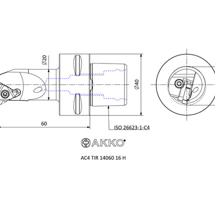 AKKO AC4 TIL 14060 16 H Monoblockhalter mit Polgygonschaft