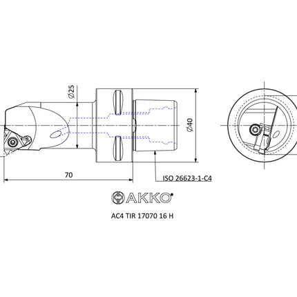 AKKO AC4 TIL 17070 16 H Monoblockhalter mit Polgygonschaft