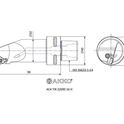 AKKO AC4 TIL 22090 16 H Monoblockhalter mit Polgygonschaft