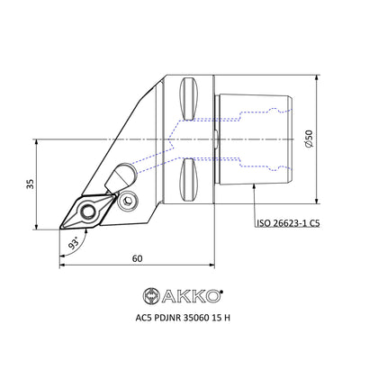 AKKO AC5 PDJNR 35060 15 H Monoblockhalter mit Polgygonschaft