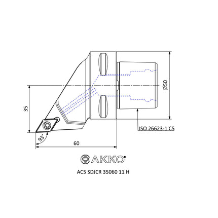 AKKO AC5 SDJCR 35060 11 H Monoblockhalter mit Polgygonschaft