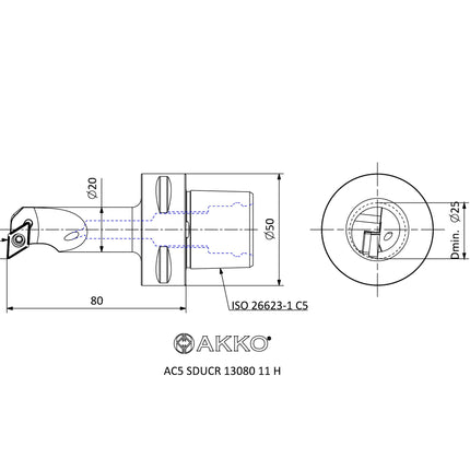 AKKO AC5 SDUCR 13080 11 H Monoblockhalter mit Polgygonschaft