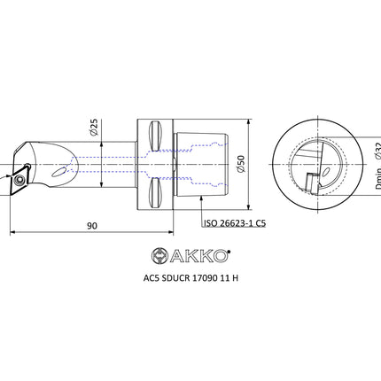 AKKO AC5 SDUCR 17090 11 H Monoblockhalter mit Polgygonschaft