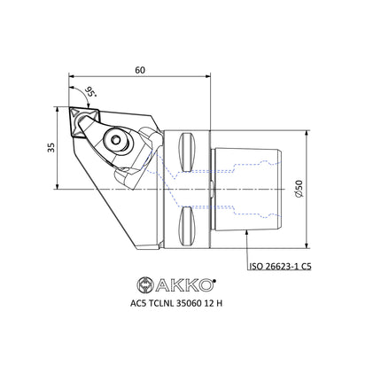 AKKO AC5 TCLNL 35060 12 H Monoblockhalter mit Polgygonschaft