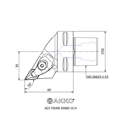 AKKO AC5 TDJNR 35060 15 H Monoblockhalter mit Polgygonschaft