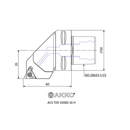 AKKO AC5 TEL 35060 16 H Monoblockhalter mit Polgygonschaft
