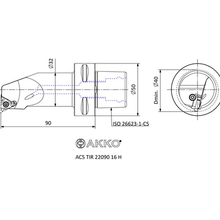 AKKO AC5 TIR 22090 16 H Monoblockhalter mit Polgygonschaft