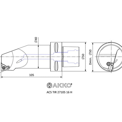 AKKO AC5 TIL 27105 16 H Monoblockhalter mit Polgygonschaft