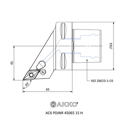 AKKO AC6 PDJNR 45065 15 H Monoblockhalter mit Polgygonschaft