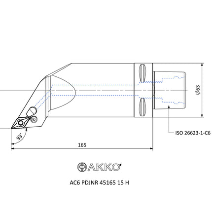 AKKO AC6 PDJNR 45165 15 H Monoblockhalter mit Polgygonschaft