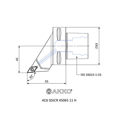 AKKO AC6 SDJCR 45065 11 H Monoblockhalter mit Polgygonschaft