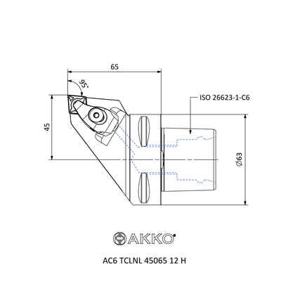 AKKO AC6 TCLNL 45065 12 H Monoblockhalter mit Polgygonschaft