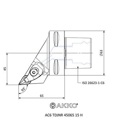 AKKO AC6 TDJNR 45065 15 H Monoblockhalter mit Polgygonschaft