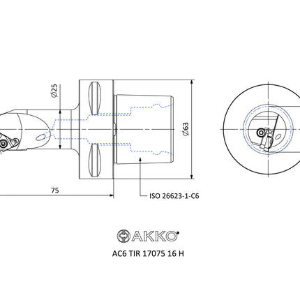 AKKO AC6 TIR 17075 16 H Monoblockhalter mit Polgygonschaft