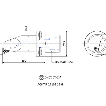 AKKO AC6 TIR 27105 16 H Monoblockhalter mit Polgygonschaft