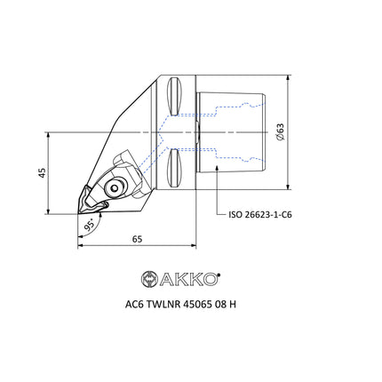AKKO AC6 TWLNR 45065 08 H Monoblockhalter mit Polgygonschaft
