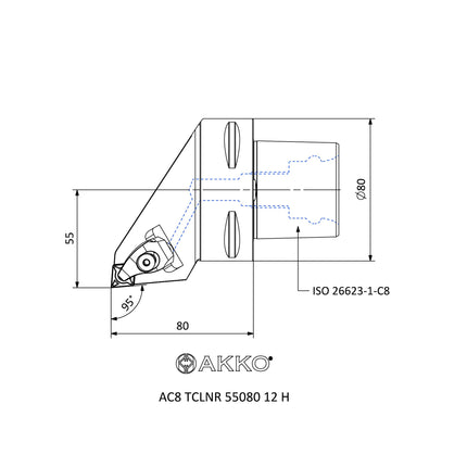 AKKO AC8 TCLNR 55080 12 H Monoblockhalter mit Polgygonschaft