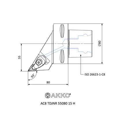 AKKO AC8 TDJNL 55080 15 H Monoblockhalter mit Polgygonschaft