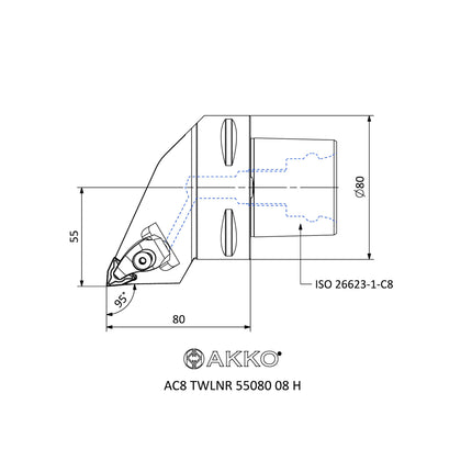 AKKO AC8 TWLNR 55080 08 H Monoblockhalter mit Polgygonschaft
