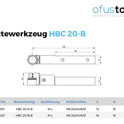 Rollierwerkzeug HBC 20-B