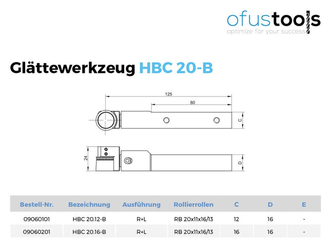 Rollierwerkzeug HBC 20-B