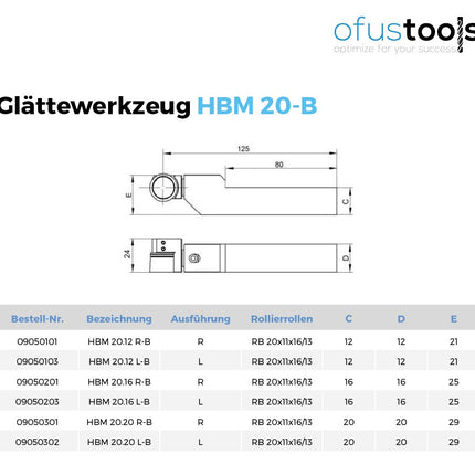 Rollierwerkzeug HBM 20-B