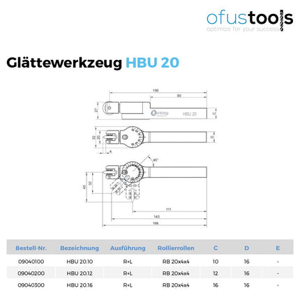 Rollierwerkzeug HBU 20