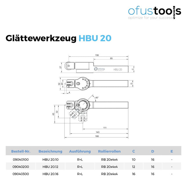 Rollierwerkzeug HBU 20