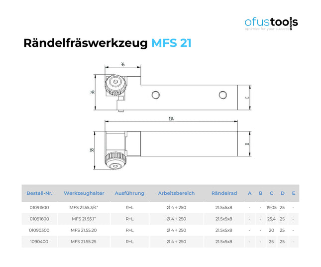 Rändelfräswerkzeug MFS 21