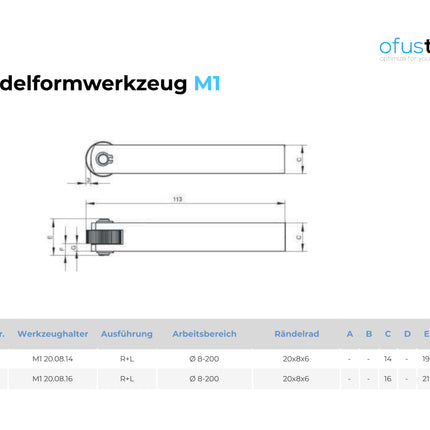 Rändelformwerkzeug M1