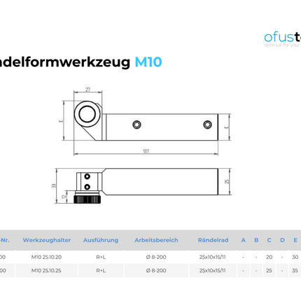 Rändelformwerkzeug M10