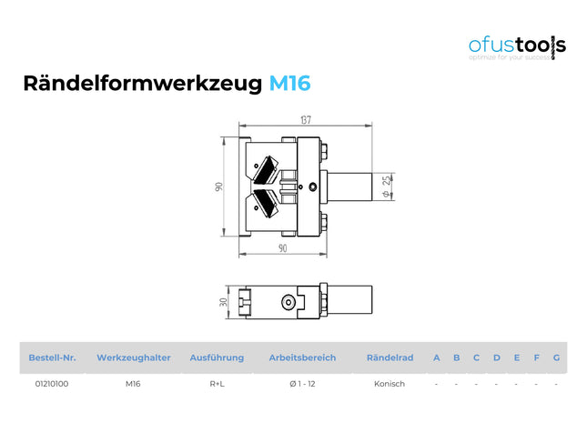 Rändelformwerkzeug M16