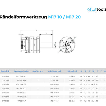 Rändelformwerkzeug M17 10 / M17 20