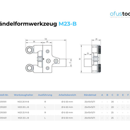Rändelformwerkzeug M23-B