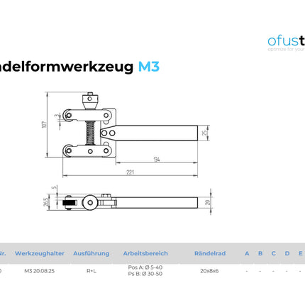 Rändelformwerkzeug M3
