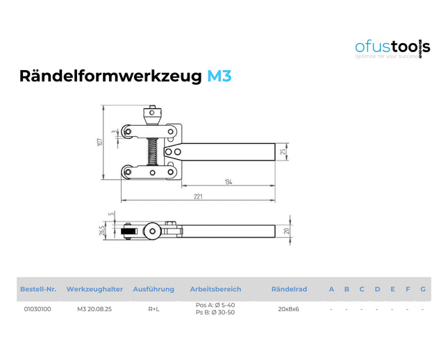 Rändelformwerkzeug M3