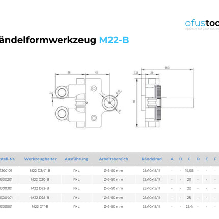Rändelformwerkzeug M22-B