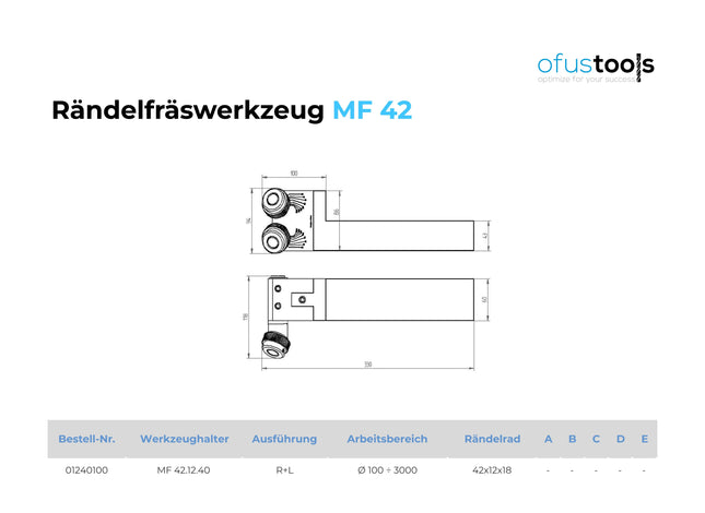 Rändelfräswerkzeug MF 42