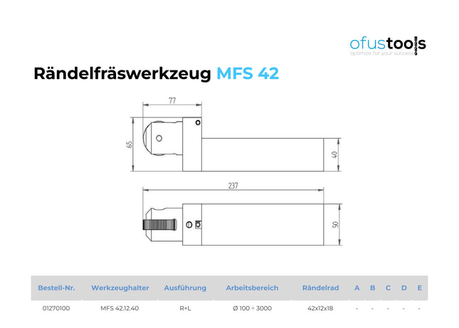Rändelfräswerkzeug MFS 42