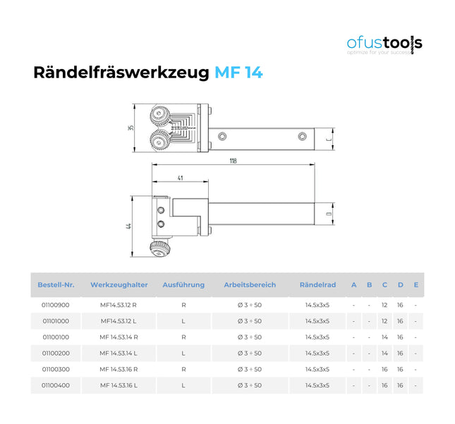 Rändelfräswerkzeug MF 14